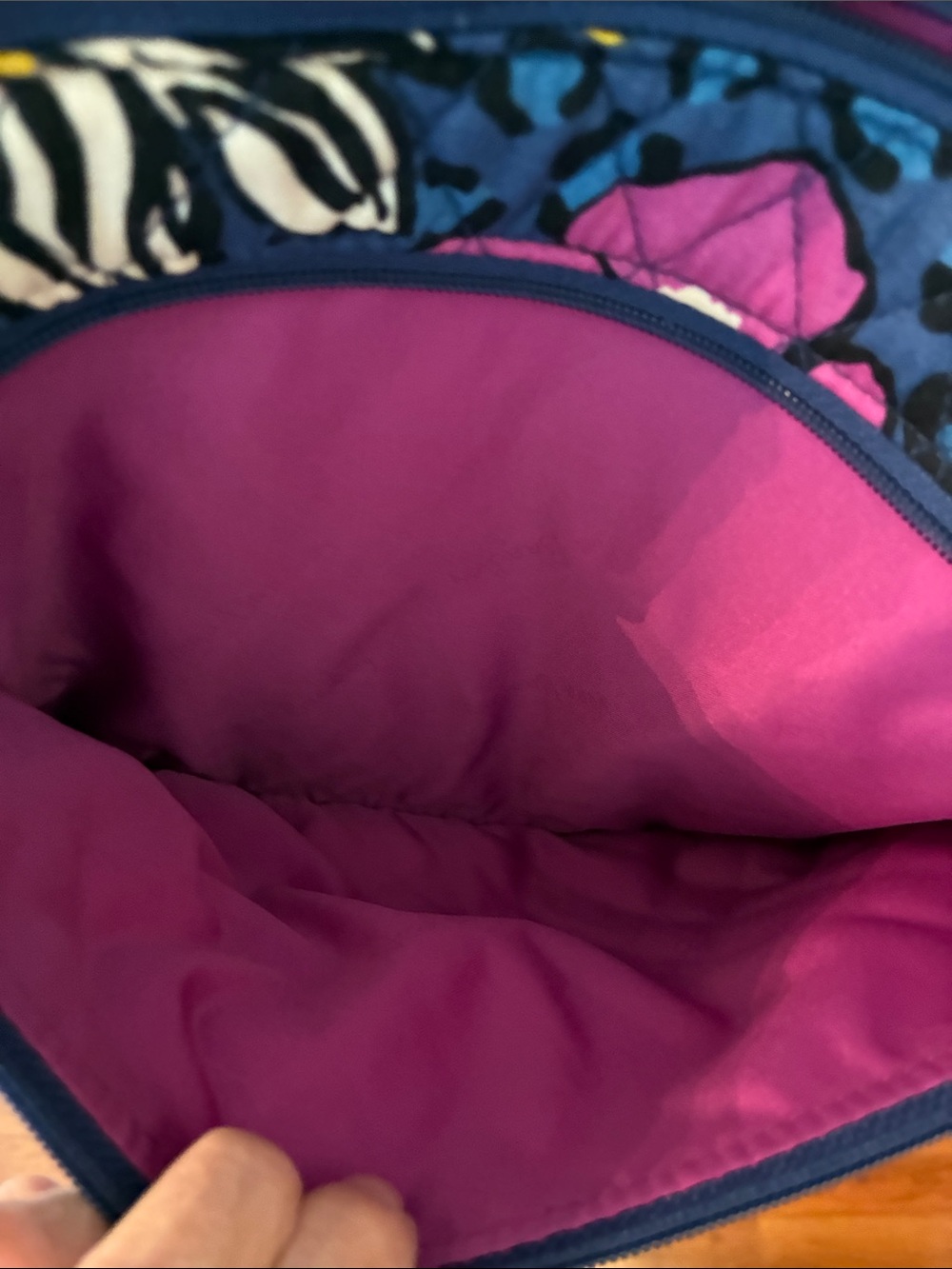Vera Bradley Navy Floral Quilted Crossbody with Pink & Cream Accents - Picture 7 of 8